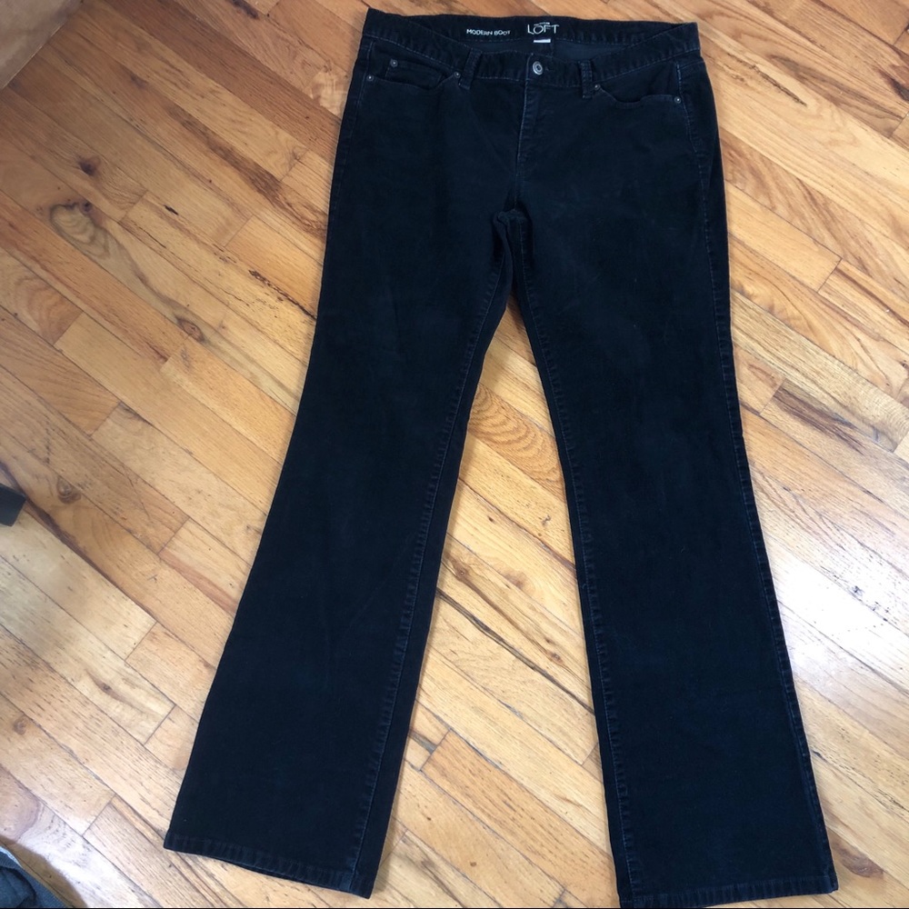 Size 12 Ann Taylor Loft Black Boot Cut Corduroys